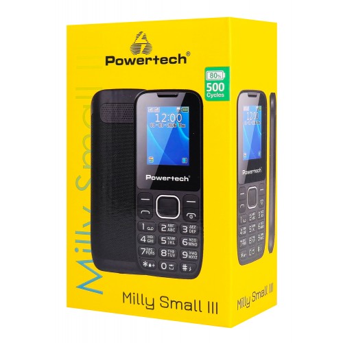 POWERTECH κινητό τηλέφωνο Milly Small III, 1.77", dual SIM, χωρίς κάμερα, μαύρο