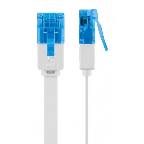 GOOBAY καλώδιο δικτύου 96314, CAT 6A U/UTP, flat, 500MHz, Copper, 1m, λευκό