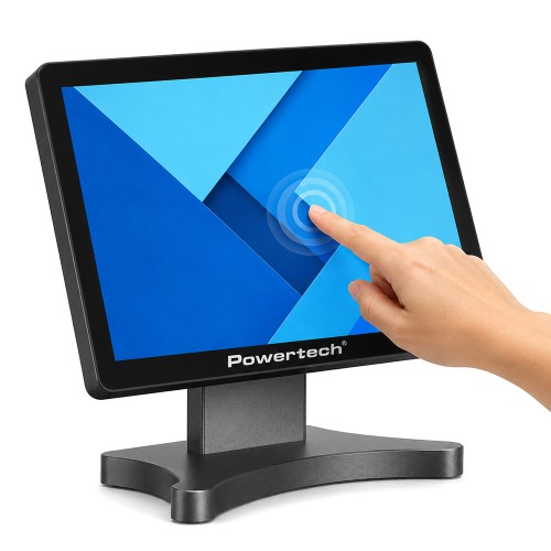 POWERTECH οθόνη αφής PT-1632, LCD, 15" 1024x768p, HDMI/VGA, VESA 75x75mm, μαύρη