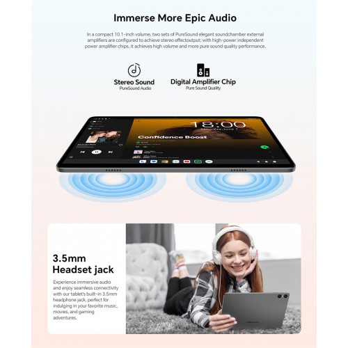 TECLAST tablet P30T με πληκτρολόγιο/στυλό αφής/θήκη, 10.1", 3/128GB, Android 16, 6000mAh, γκρι