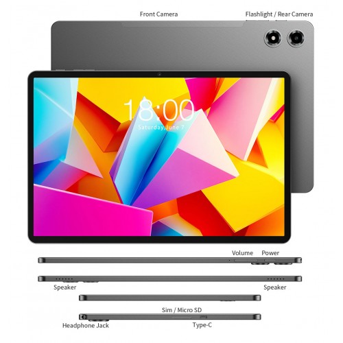 TECLAST tablet T50 Plus με πληκτρολόγιο/στυλό αφής/θήκη, 10.95", 8/128GB, 4G, Android 16, 8000mAh, γκρι