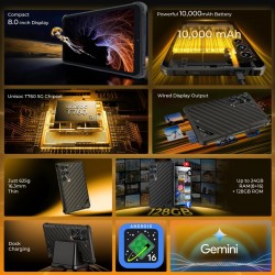 OUKITEL tablet RT11, 8", 8/128GB, 10000mAh, 5G, IP68/IP69K/MIL-STD-810H, μαύρο