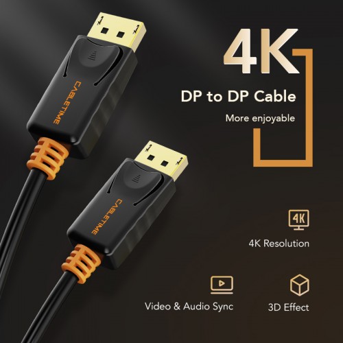 CABLETIME καλώδιο DisplayPort CT-AV585-01G, 4K/60Hz, 1.8m, μαύρο