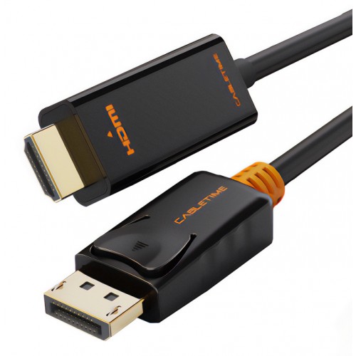 CABLETIME καλώδιο DisplayPort σε HDMI CT-AV585-02G, 1080p/60Hz, 1.8m, μαύρο