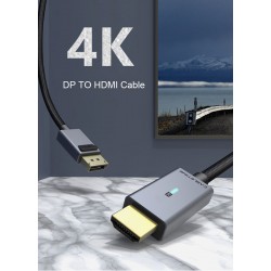 CABLETIME καλώδιο DisplayPort σε HDMI CT-AV585-P02G4K, 4K/30Hz, 1.8m, μαύρο