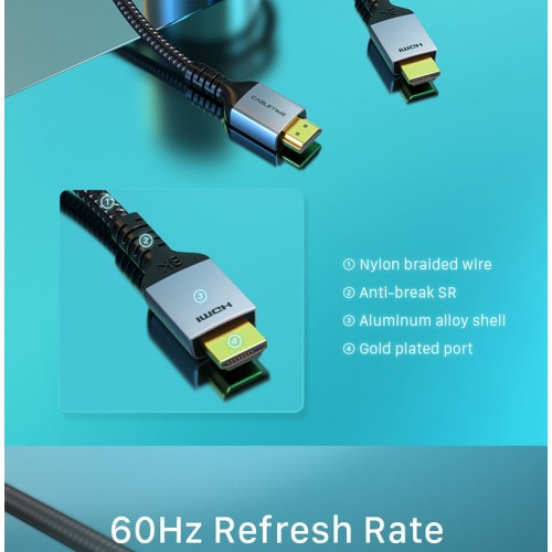 CABLETIME καλώδιο HDMI 2.1 CT-HD8K, 8K/60Hz, 48Gbps, 28AWG, 3m, μαύρο