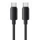 USAMS καλώδιο USB-C SJ787, σιλικόνης, 60W, 480Mbps, 1m, μαύρο