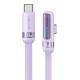 USAMS καλώδιο USB-C US-SJ653, 100W, 480Mbps, flat, 1.2m, μωβ