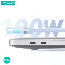 USAMS καλώδιο USB-C US-SJ653, 100W, 480Mbps, flat, 1.2m, μωβ