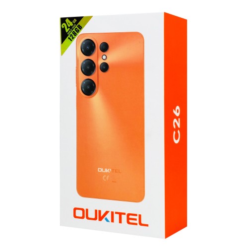 OUKITEL smartphone C26, 6.63", 6/128GB, 5150mAh, πορτοκαλί