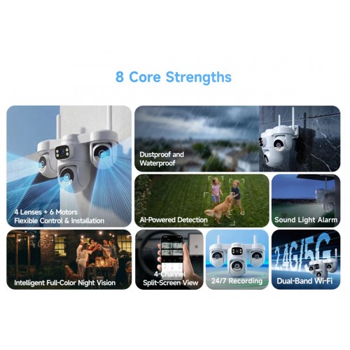 VSTARCAM smart κάμερα CS623FR, four-lens, 2MP, WiFi, PTZ, SD, IP66