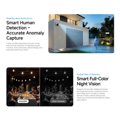 VSTARCAM smart ηλιακή κάμερα AG622DR, dual lens, 2MP, 4G, PTZ, SD, IP66