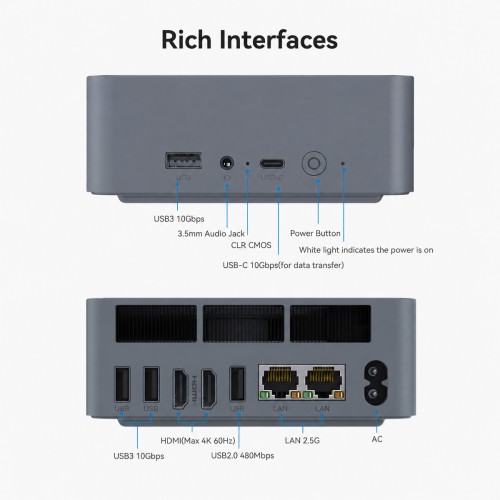 BEELINK mini PC EQi13, Intel i5-13420H, 16GB, 500GB M.2, Windows 11 Pro