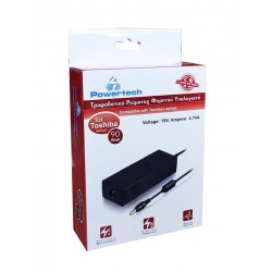 POWERTECH φορτιστής laptop PT-54 για Toshiba, 90W, 19V, μαύρος