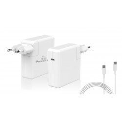 POWERTECH φορτιστής laptop PT-704 για Apple, USB Type-C PD, 61W, λευκός