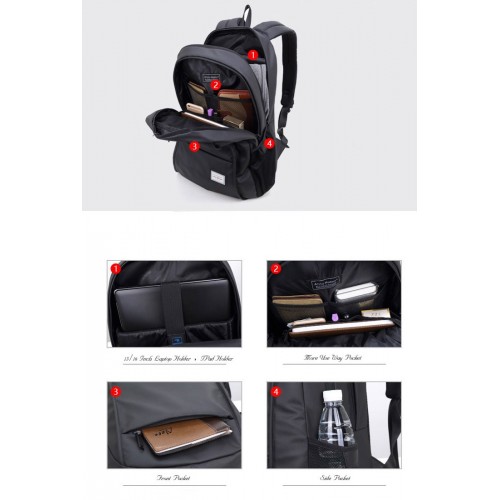 ARCTIC HUNTER τσάντα πλάτης 20005 με θήκη laptop 15.6", 26L, μαύρη